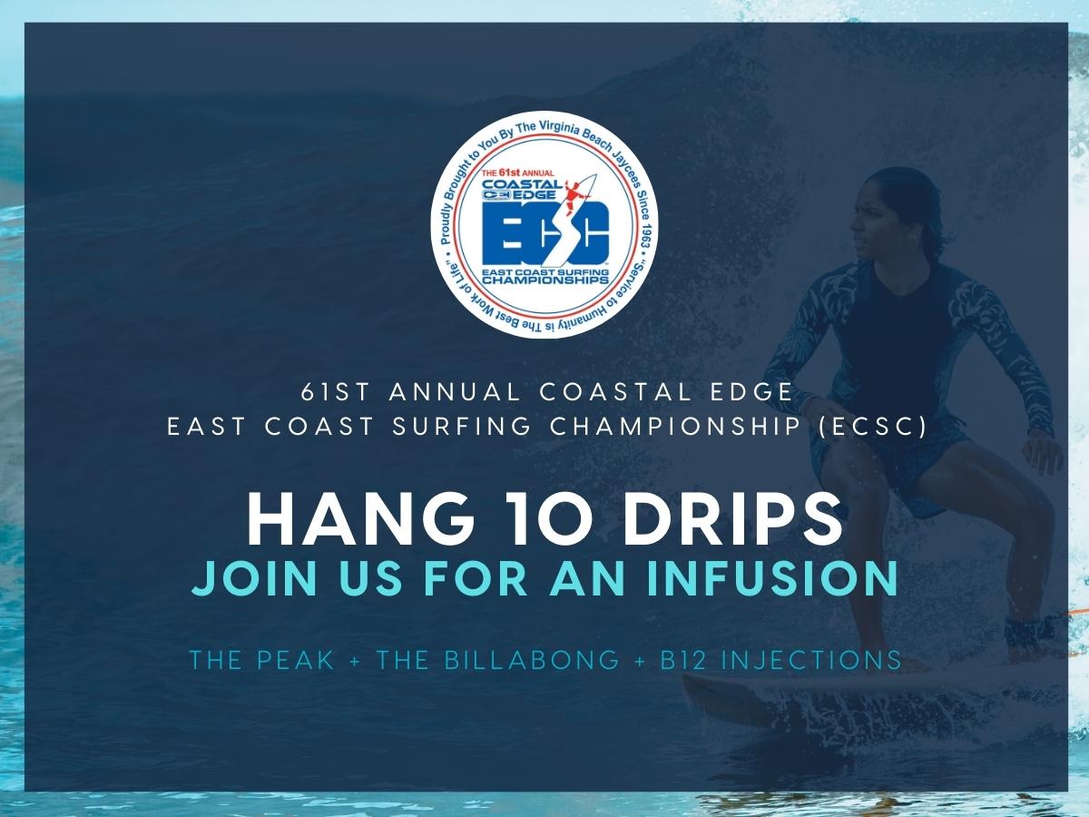 Invite to join Hang 10 Drips Pop-up at the 61st ECSC in Virginia Beach.