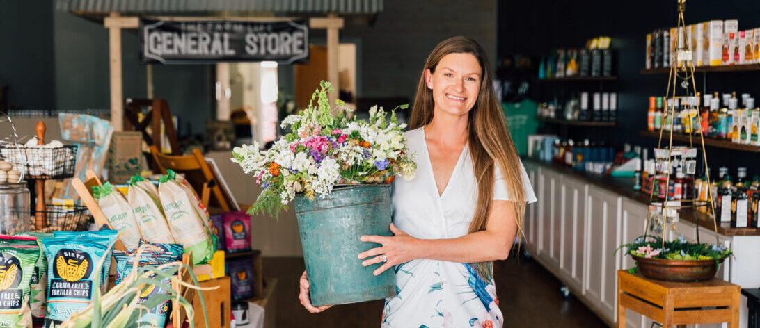 Ashley Grouch of The Farm Life Movement in her Farmacy storefront