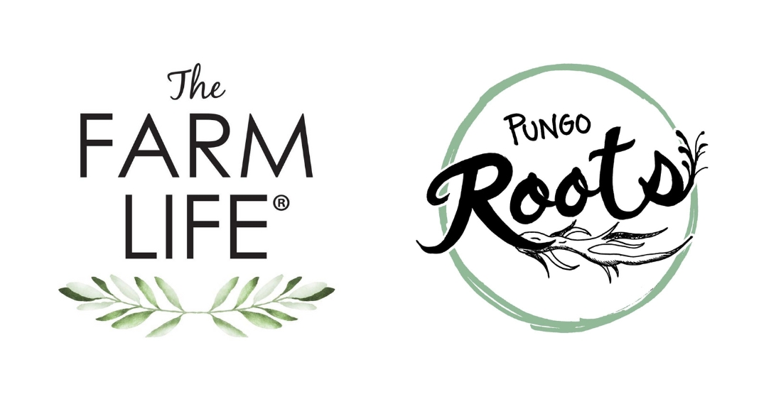 Logos of The Farm Life and Pungo Roots